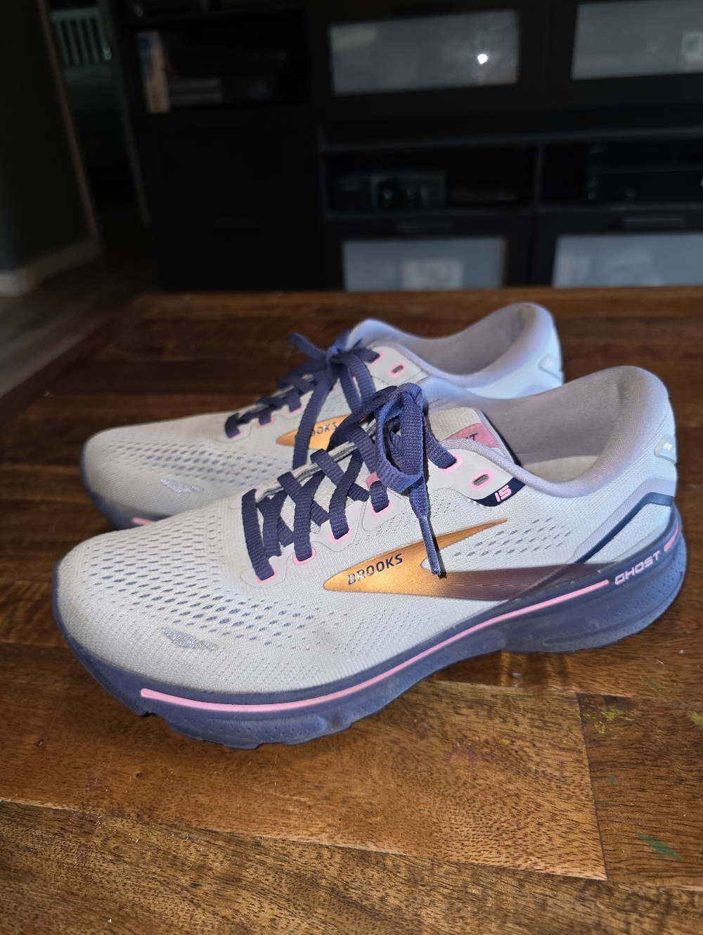 Brooks Ghost 15 Women’s Running Shoes Spa Blue/Neo Pink/Copper Size 7.5 B